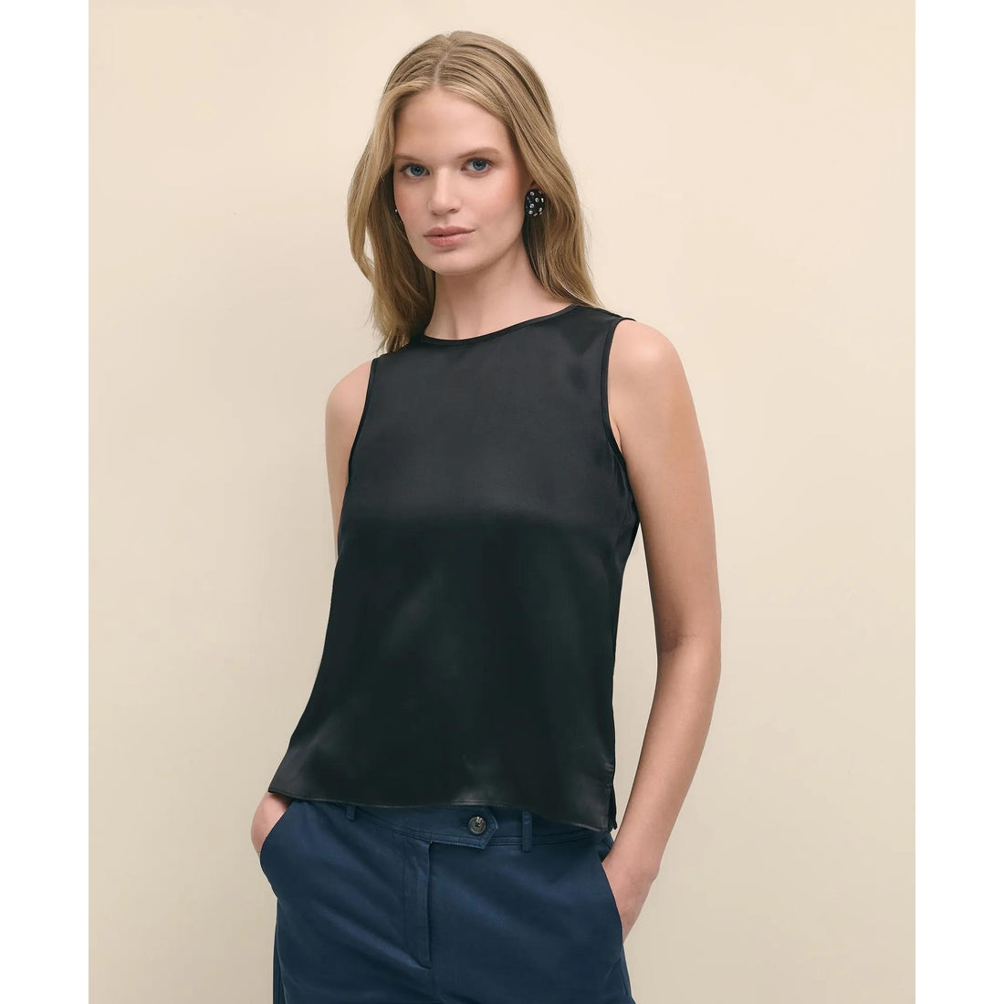 Sleeveless Shell in Washable Silk
