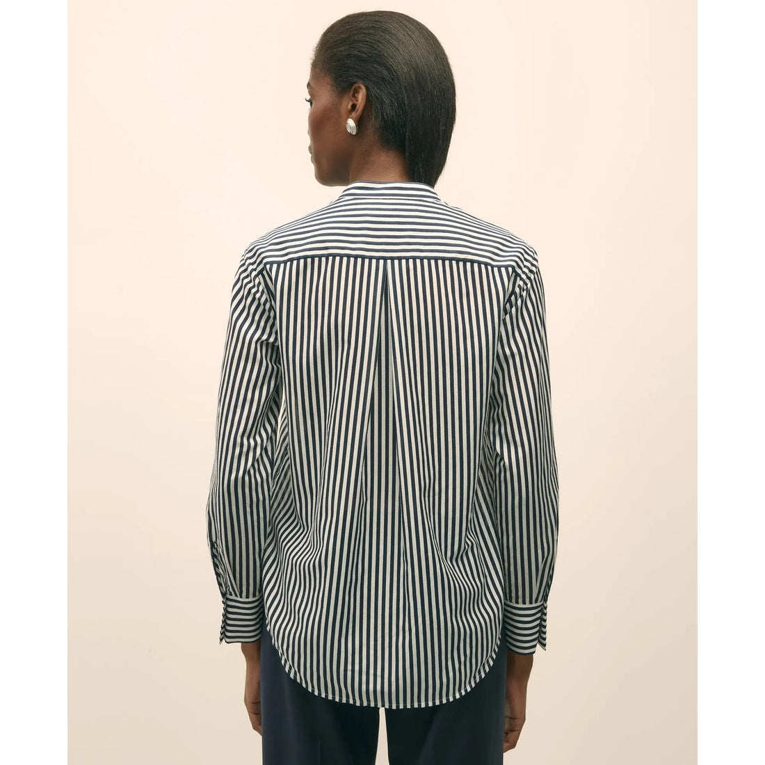 Cotton-Silk Striped Blouse