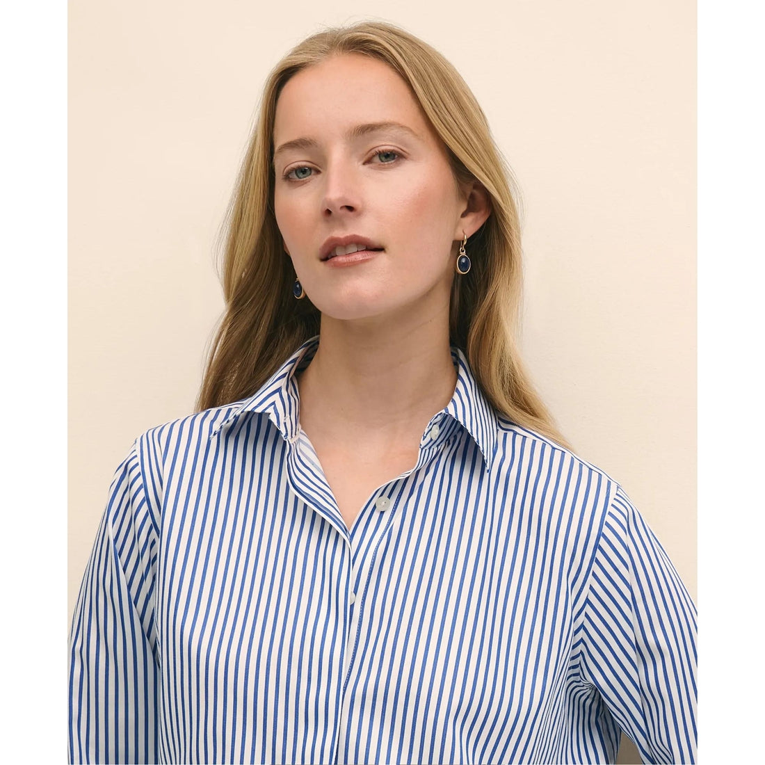 Relaxed Supima Cotton Sateen Striped Shirt
