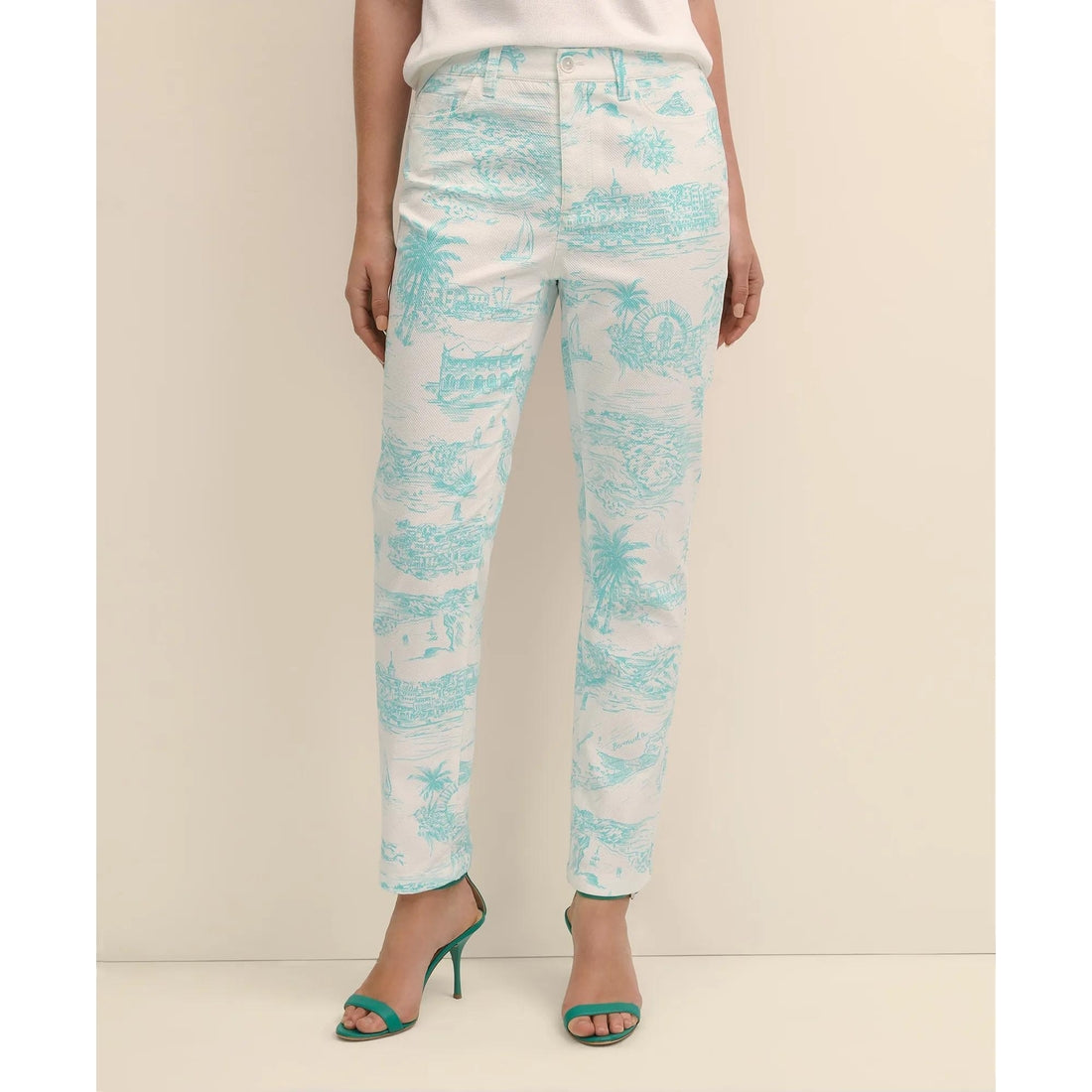 Cotton Dobby Bermuda Toile 5-Pocket Pants