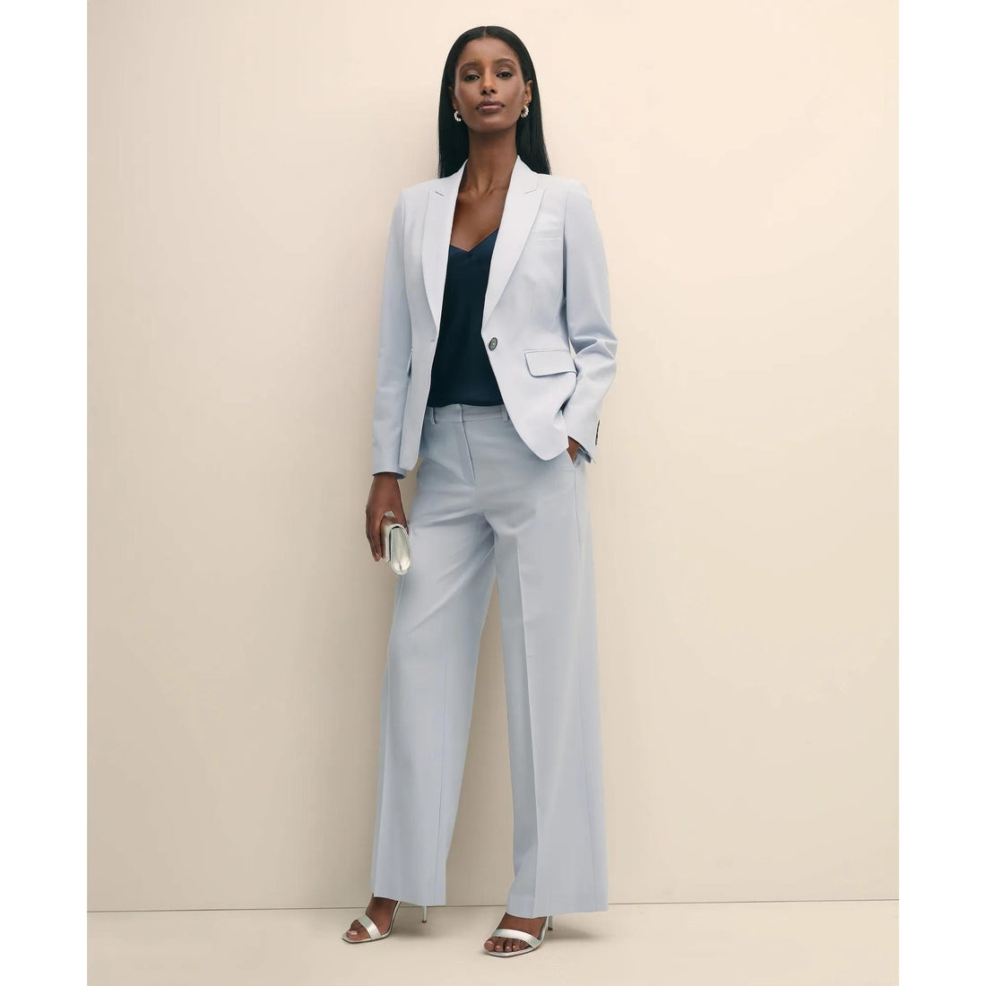 The Essentials Wool Wide Leg Trouser