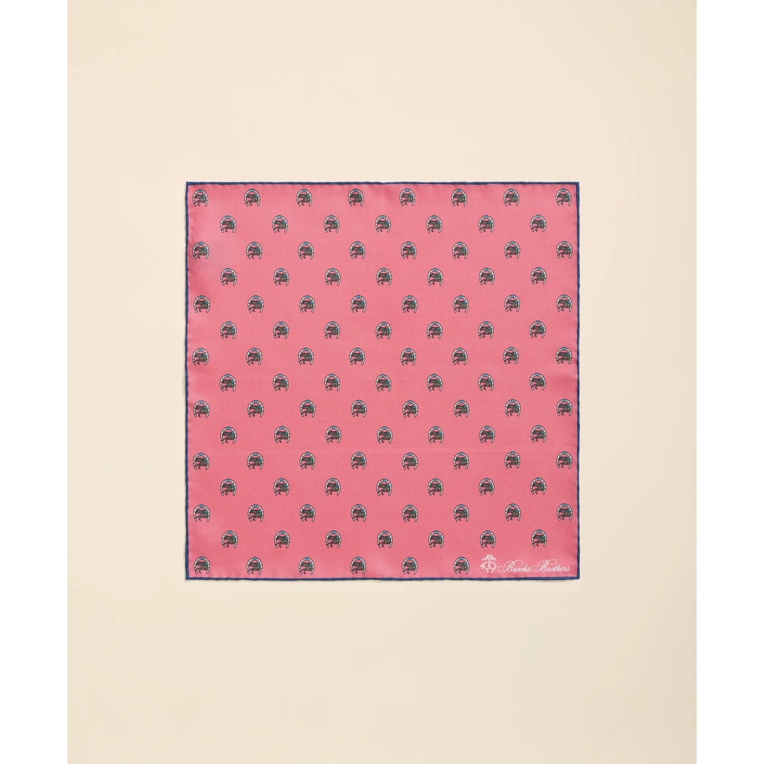 Silk Equestrian Motif Pocket Square