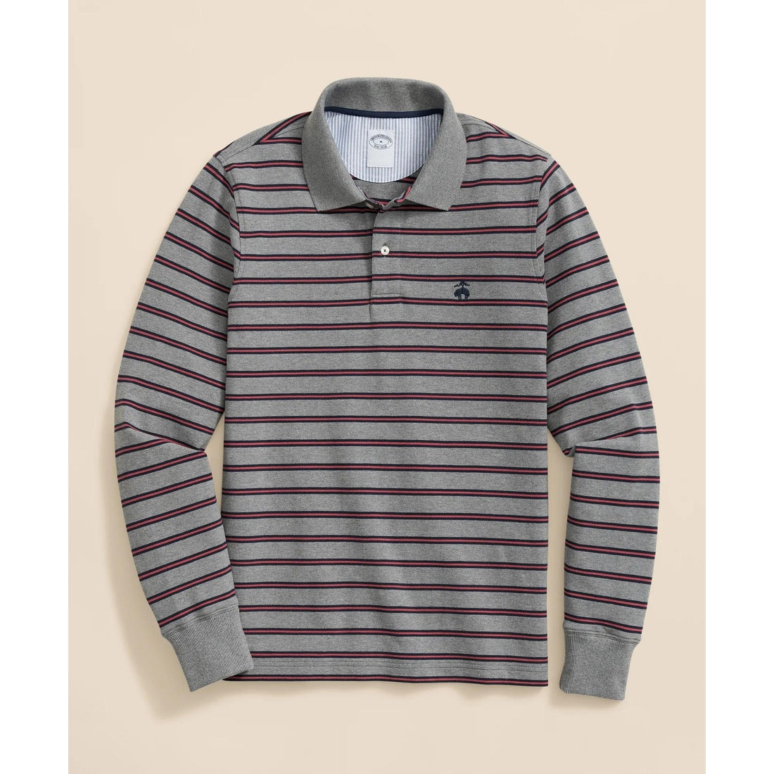 Golden Fleece Stretch Supima Long-Sleeve Striped Polo Shirt