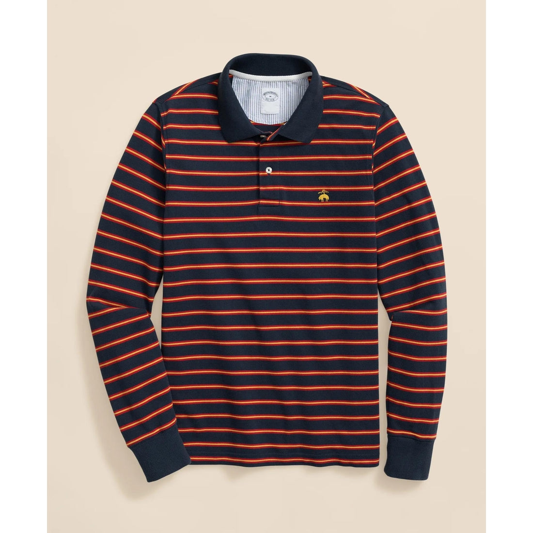 Golden Fleece Stretch Supima Long-Sleeve Striped Polo Shirt