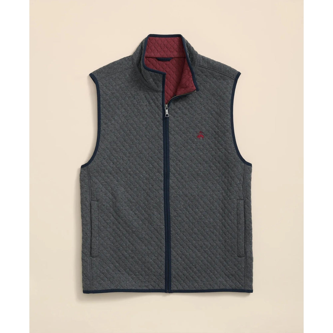 Cotton-Blend Diamond-Quilted Full-Zip Vest