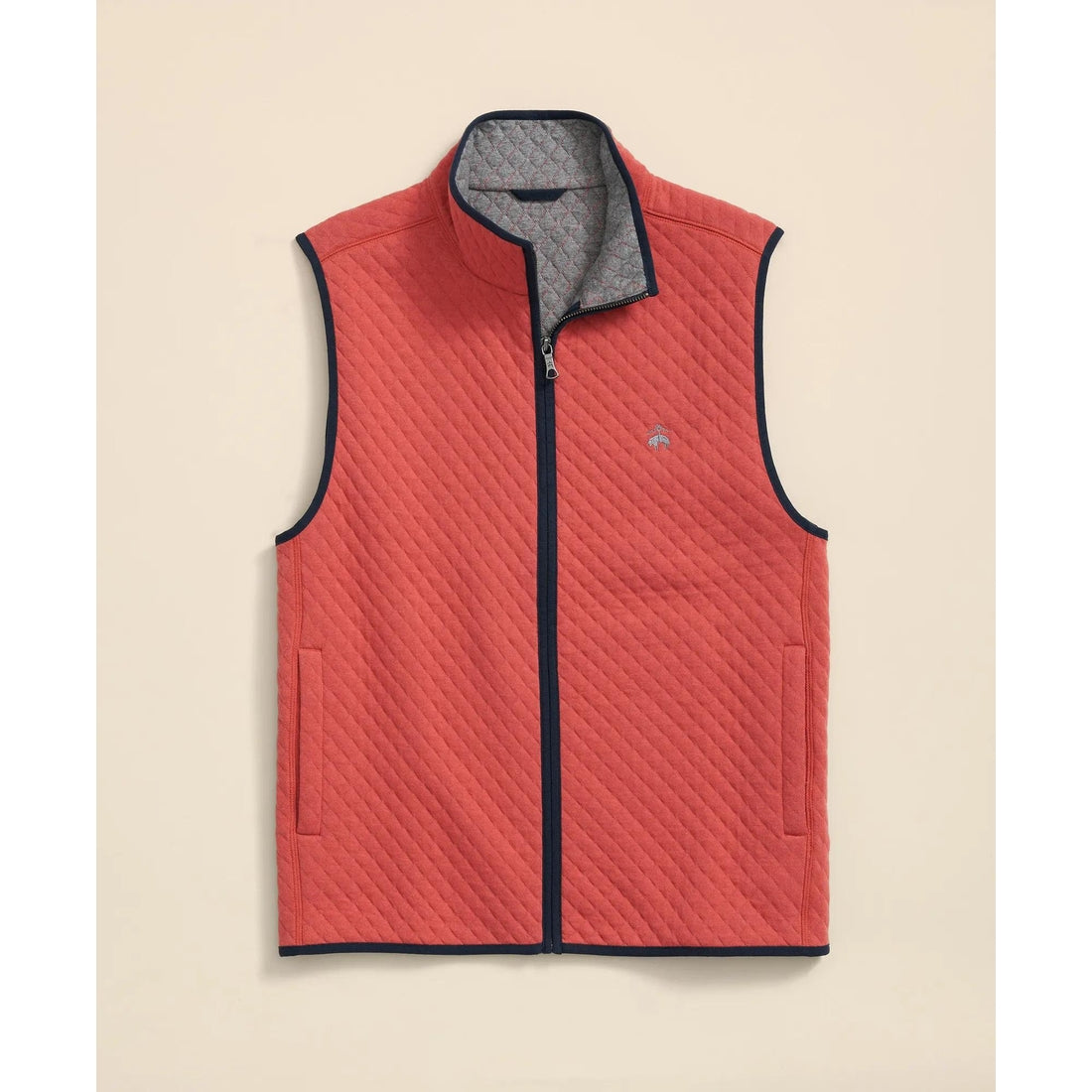 Cotton-Blend Diamond-Quilted Full-Zip Vest