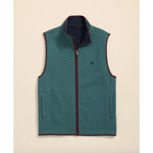 Cotton-Blend Diamond-Quilted Full-Zip Vest