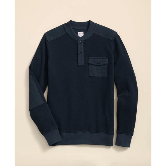 Cotton-Wool Blend Waffle Knit Henley