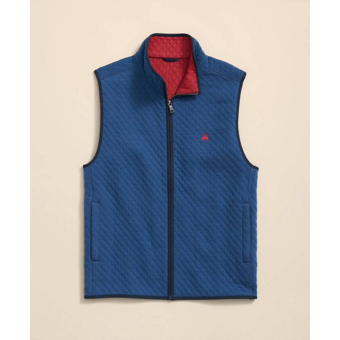 Cotton-Blend Diamond-Quilted Full-Zip Vest