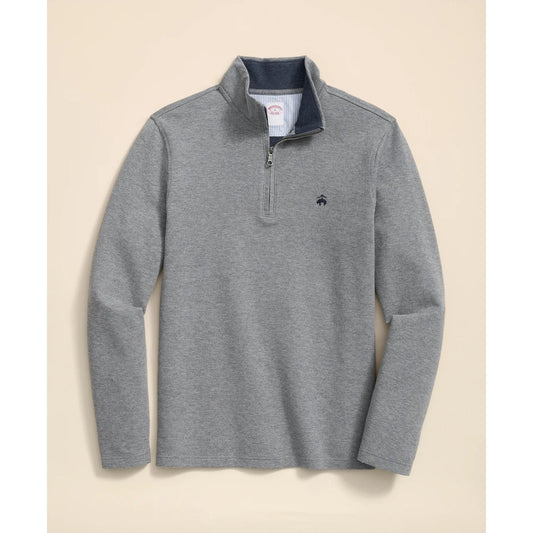 Cotton Blend Pique Half-Zip