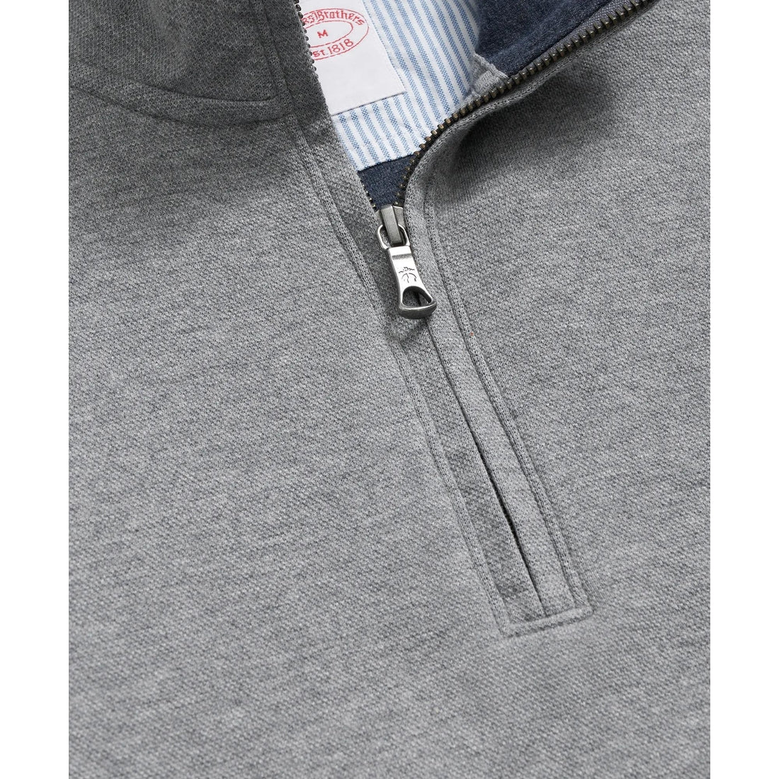 Cotton Blend Pique Half-Zip