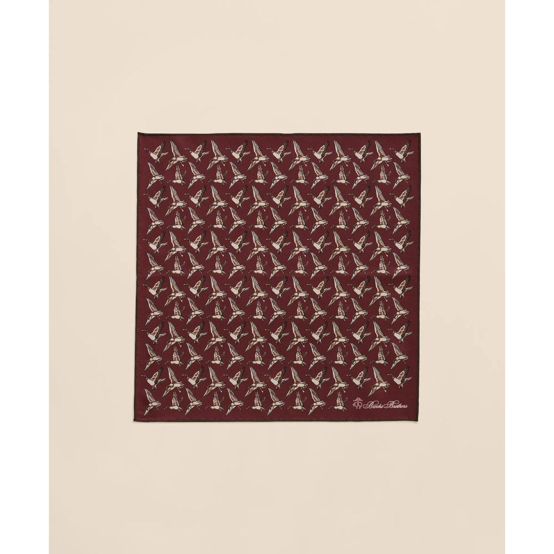 Duck Motif Silk Pocket Square