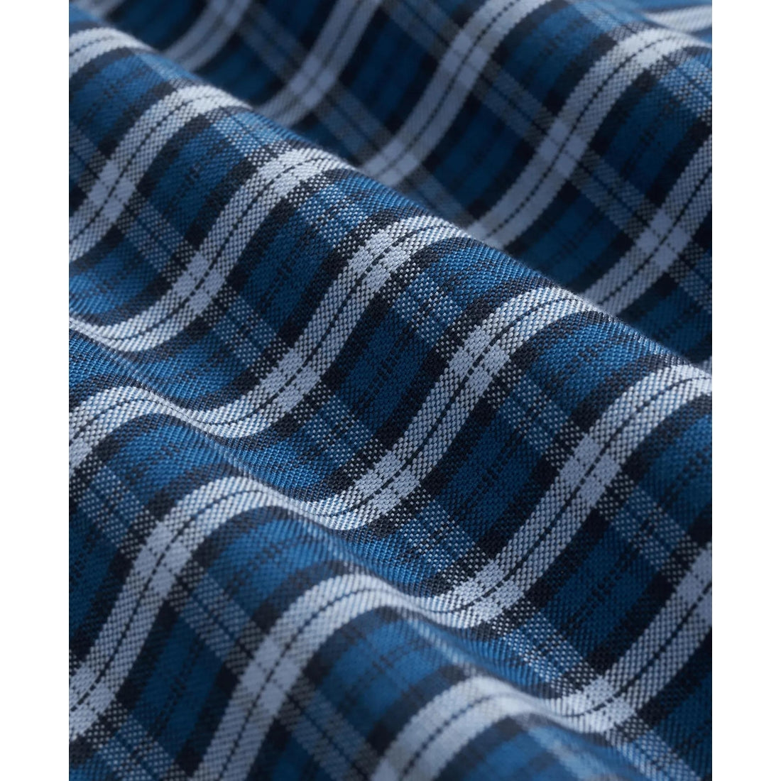 Stretch Cotton Non-Iron Oxford Polo Button Down Collar, Mini Tartan Shirt