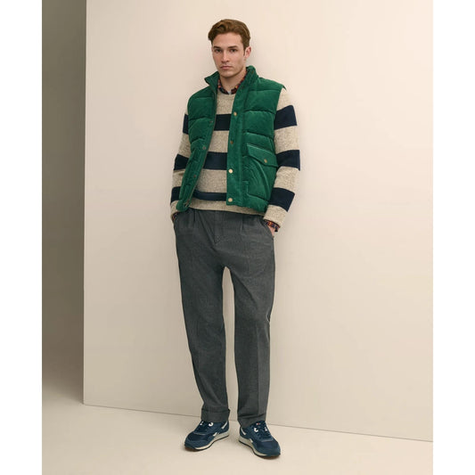 Cotton Blend Wide-Wale Puffer Vest