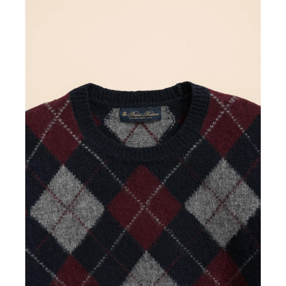 Brushed Wool Argyle Sweater