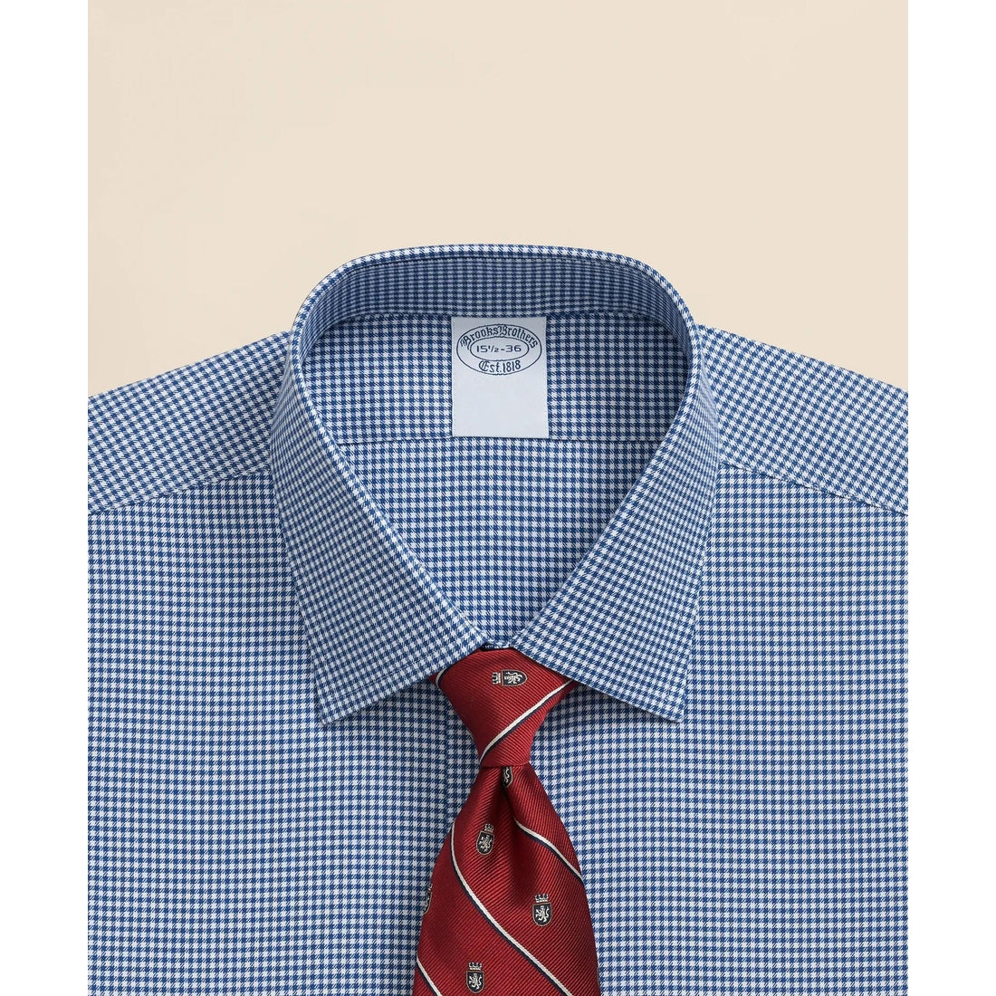 Brooks Brothers Explorer Collection Non-Iron Twill Ainsley Collar Gingham, Dress Shirt
