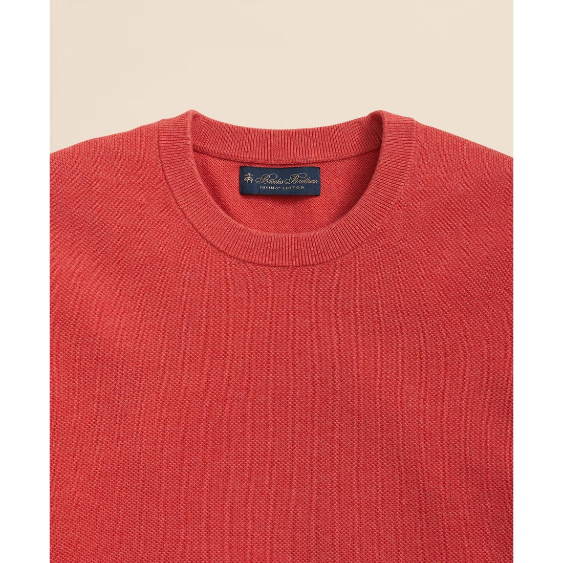 Supima Cotton Pique Crewneck Sweater