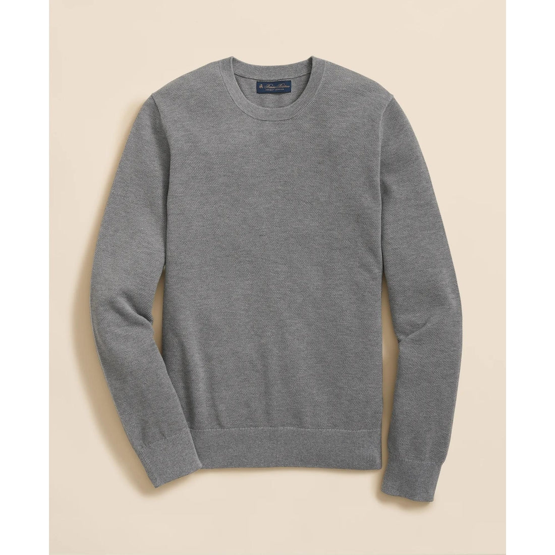 Supima Cotton Pique Crewneck Sweater