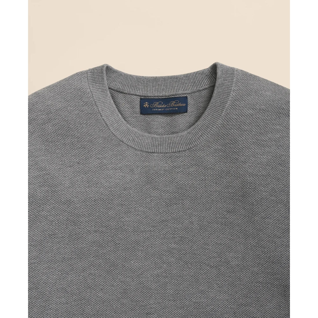 Supima Cotton Pique Crewneck Sweater