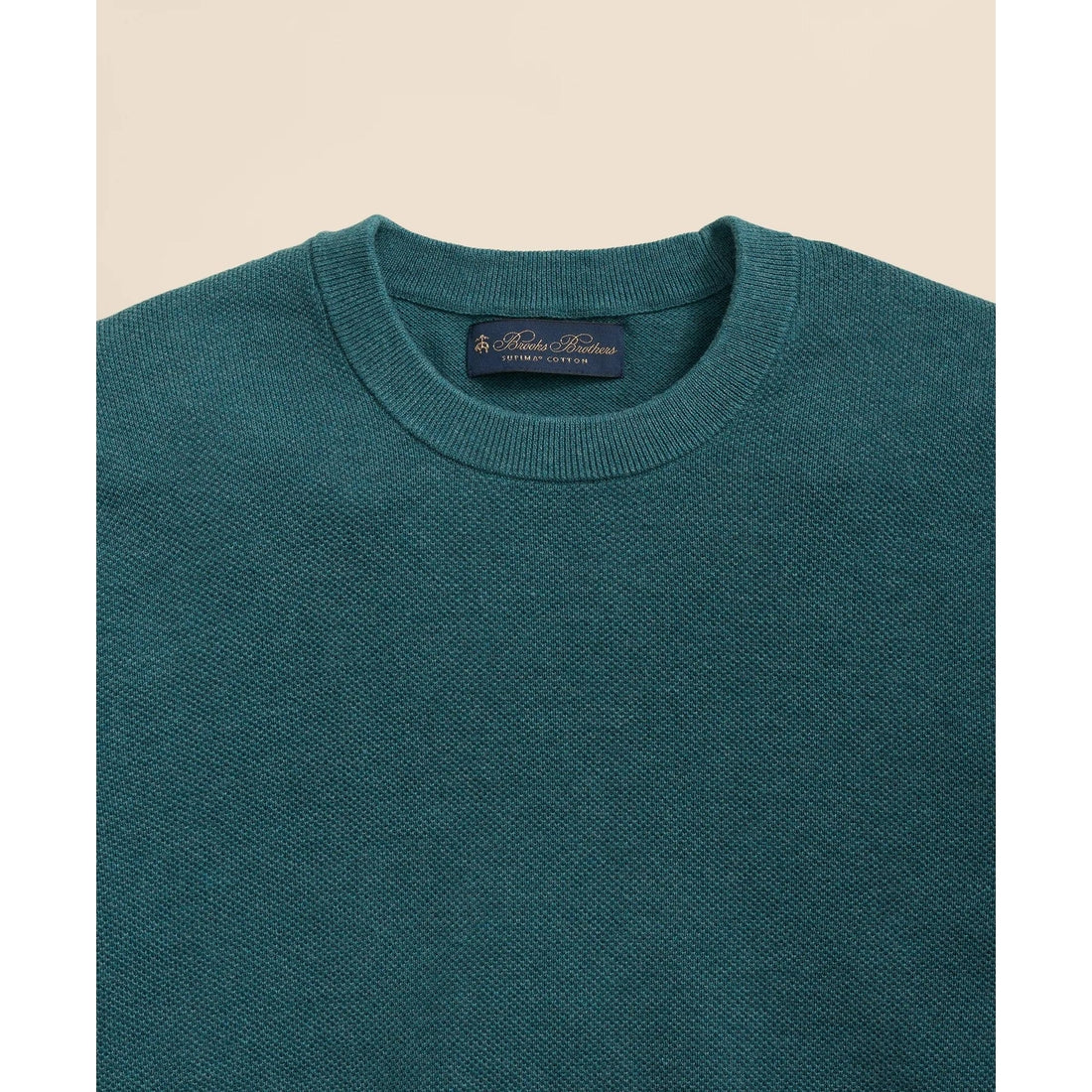 Supima Cotton Pique Crewneck Sweater