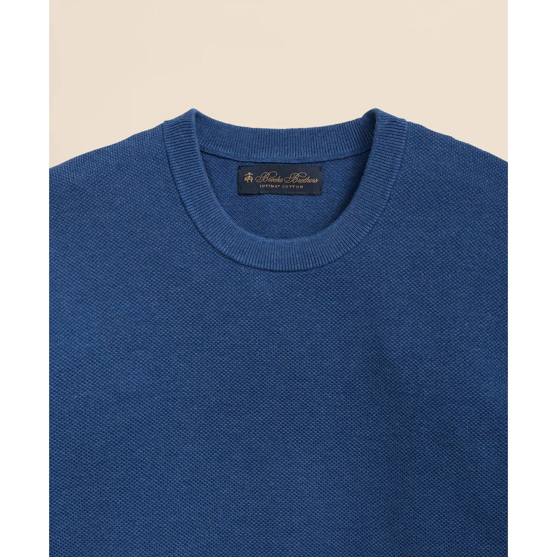 Supima Cotton Pique Crewneck Sweater