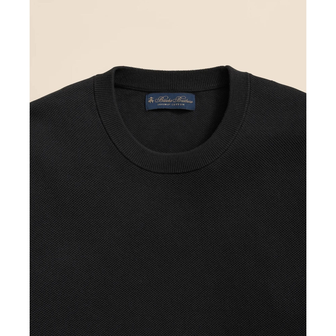 Supima Cotton Pique Crewneck Sweater
