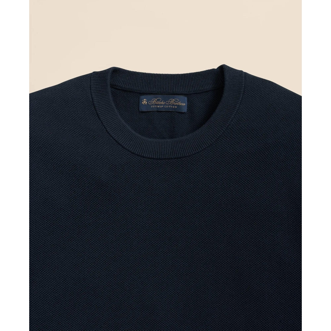 Supima Cotton Pique Crewneck Sweater