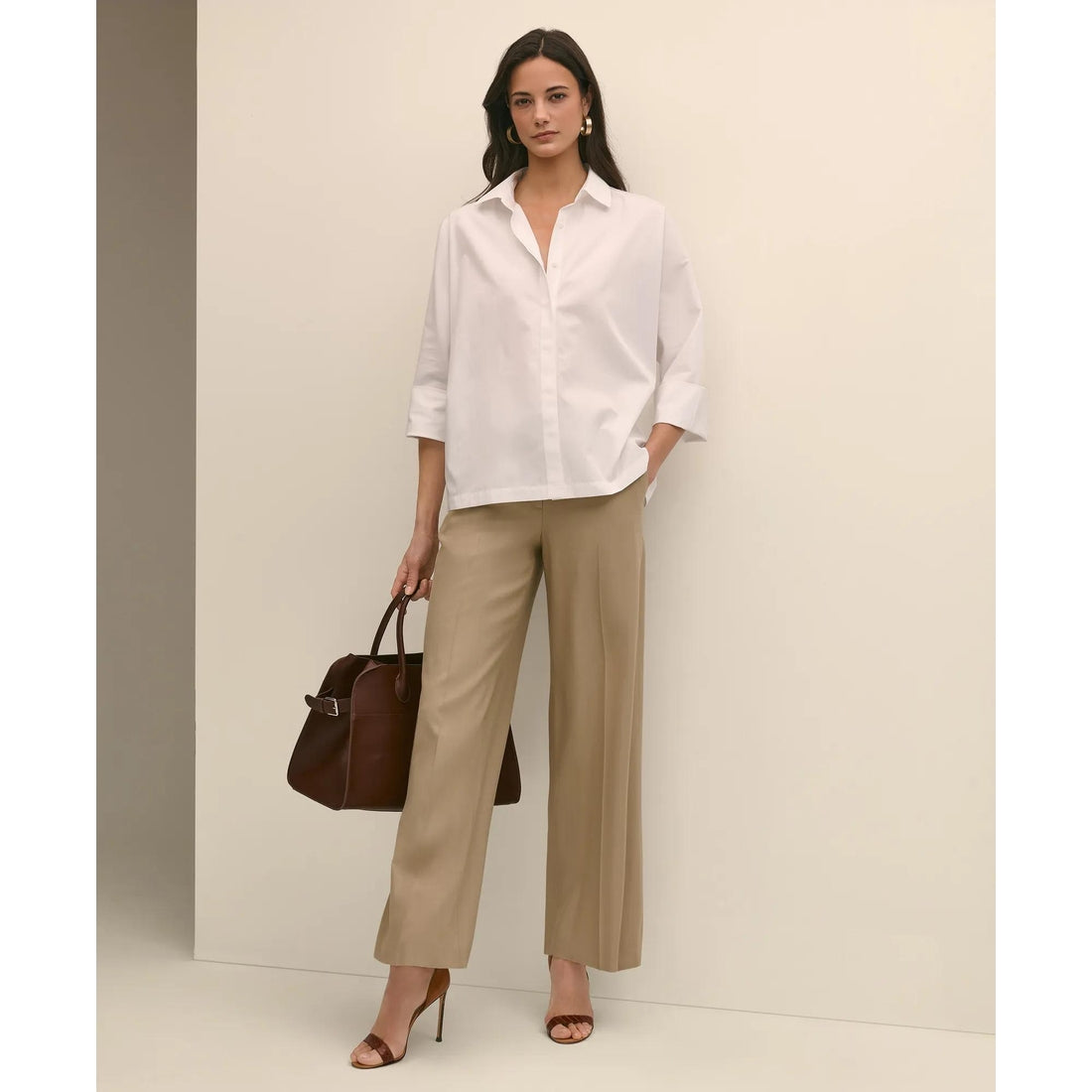 Supima Cotton Relaxed Dolman-Sleeve Shirt