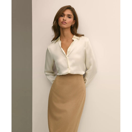 Relaxed Fit Silk Charmeuse Blouse