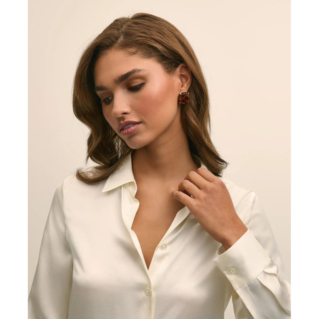 Relaxed Fit Silk Charmeuse Blouse