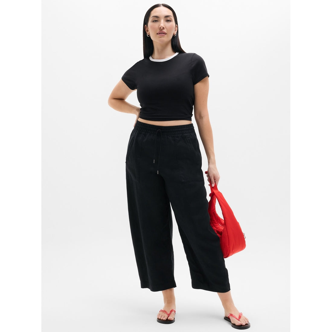 Women's Retreat Linen Easy Barrel Crop Pant
