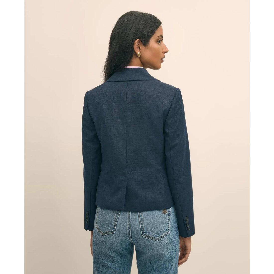 Wool-Blend Shrunken Fit Hopsack Jacket