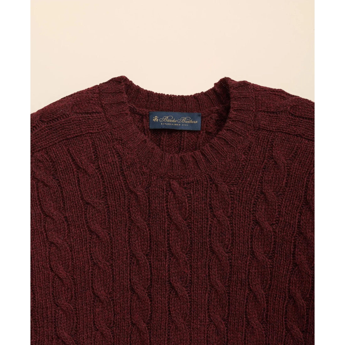 Cable Crewneck Sweater in Shetland Wool