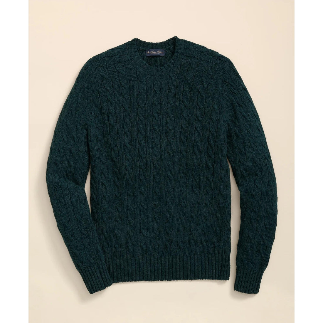 Cable Crewneck Sweater in Shetland Wool