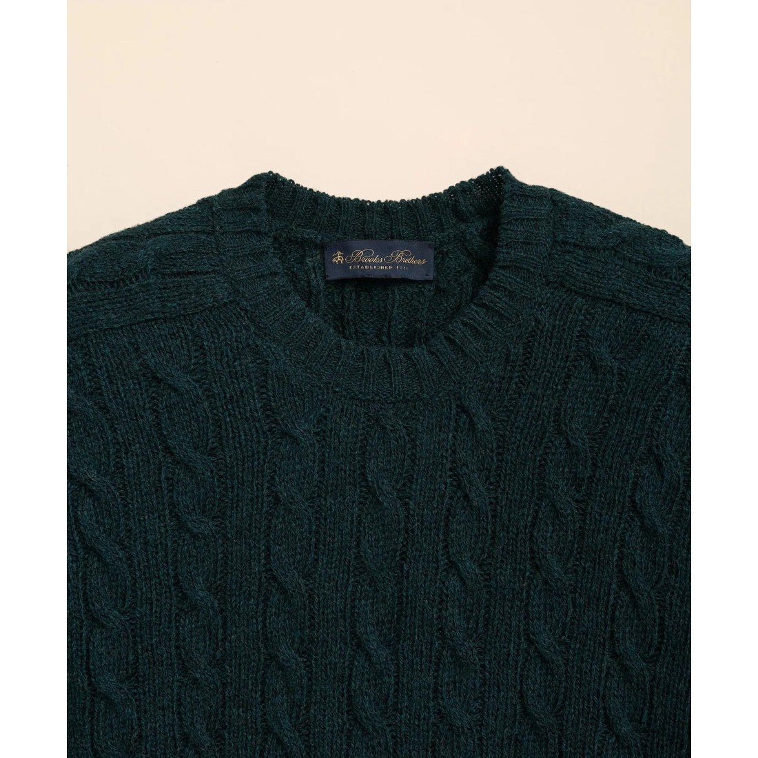 Cable Crewneck Sweater in Shetland Wool