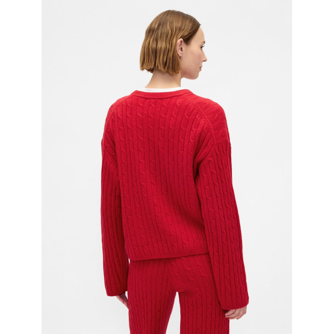 Women's Cashsoft Cable-Knit Crewneck Sweater