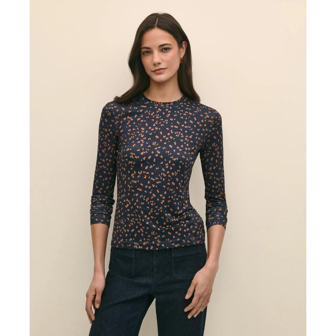 Buttery Soft Long-Sleeve Tee in Abstract Print