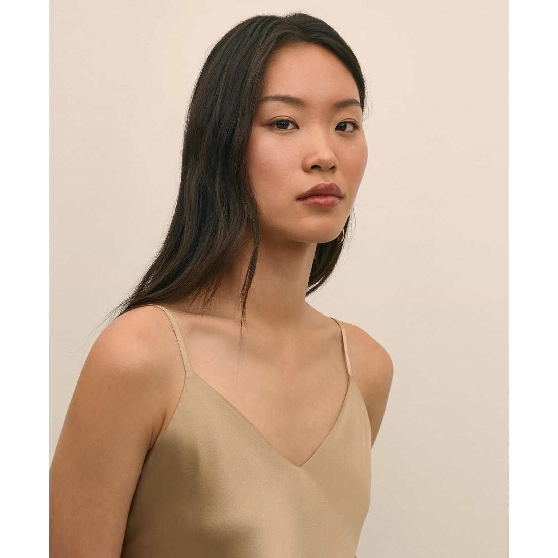 V-Neck Cami in Washable Silk Charmeuse