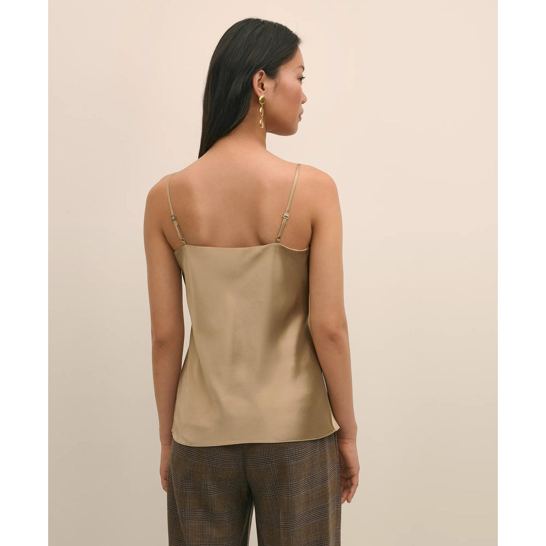 V-Neck Cami in Washable Silk Charmeuse