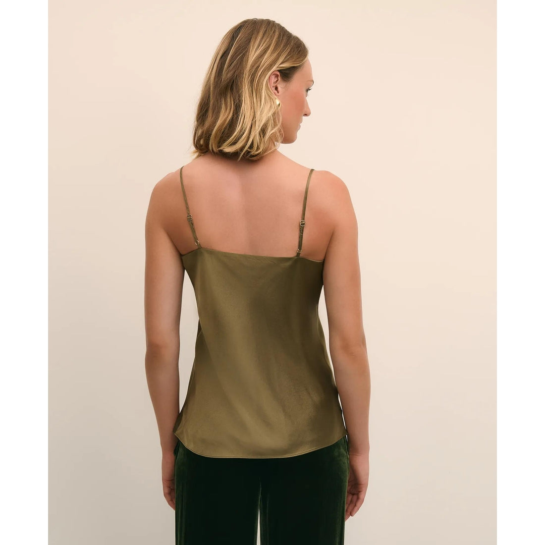 V-Neck Cami in Washable Silk Charmeuse
