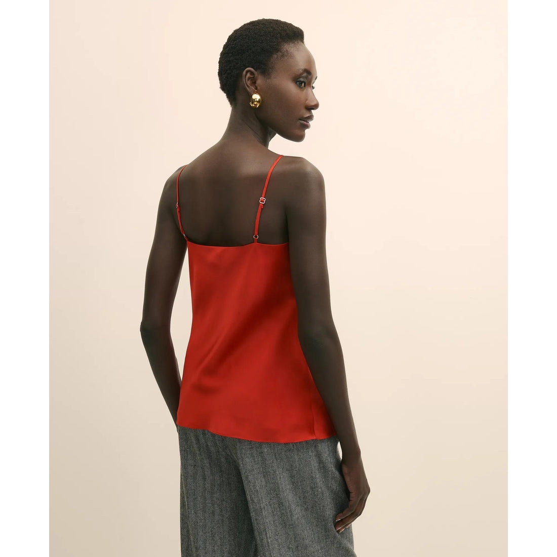 V-Neck Cami in Washable Silk Charmeuse