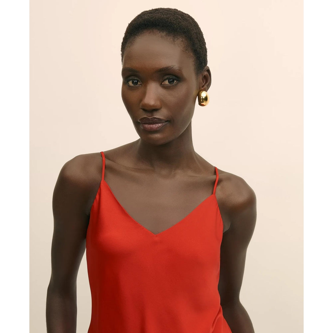 V-Neck Cami in Washable Silk Charmeuse