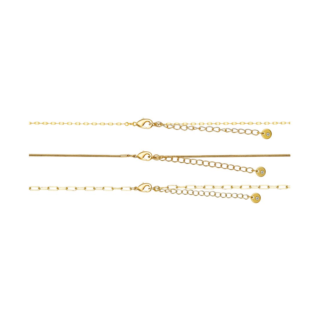 Unwritten Ruby Glass Teardrop Paperclip Layered Y-Necklace Set