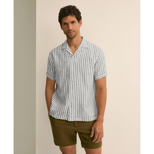 Irish Linen Short-Sleeve Camp Collar Sport Shirt
