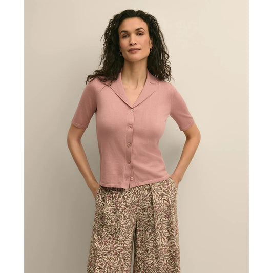 Silk-Cotton Polo Sweater