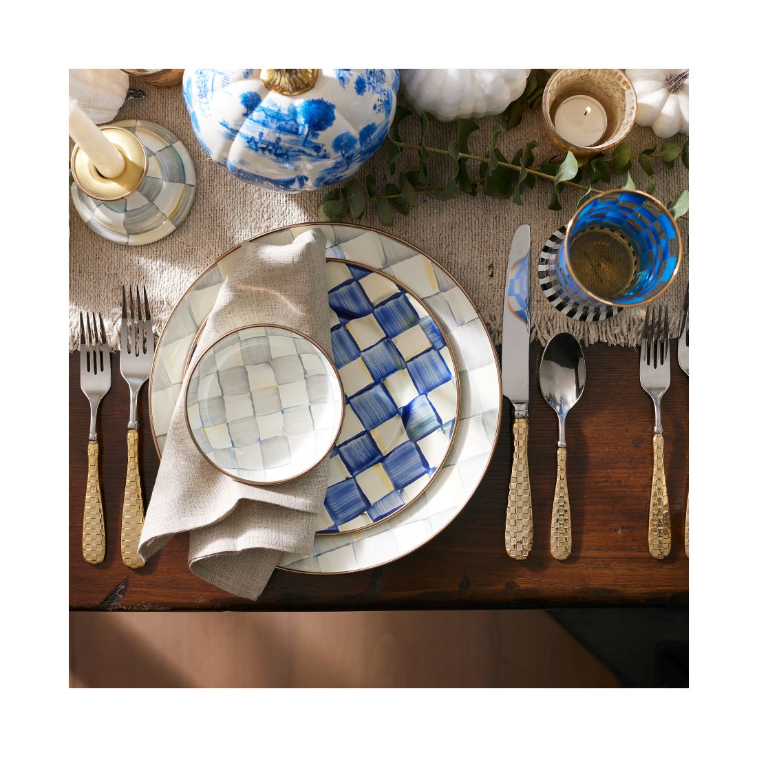 Mackenzie-Childs Royal Check Salad/Dessert Plate