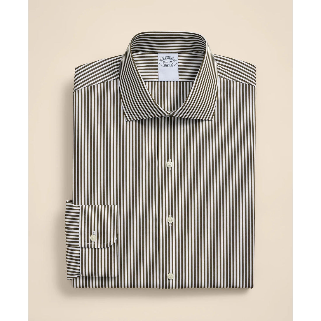 Pure Supima Cotton Regular-Finish English Spread Collar, Stripe Dress Shirt