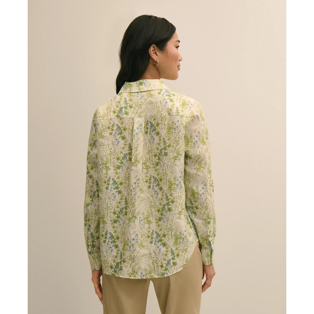 Linen Botanical Print Shirt