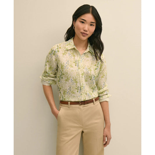 Linen Botanical Print Shirt