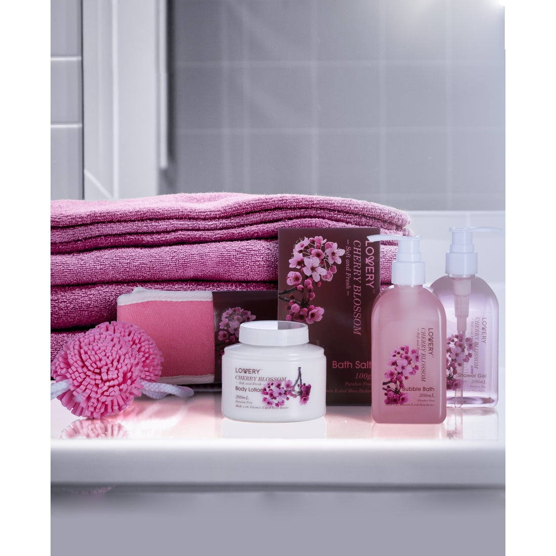 Lovery Home Spa Body Care Gift Set in Cherry Blossom